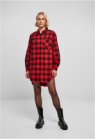 Ladies Oversized Check Flannel Shirt Dress