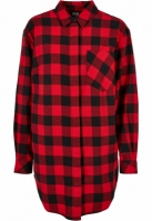 Ladies Oversized Check Flannel Shirt Dress