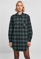 Ladies Oversized Check Flannel Shirt Dress
