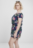 Ladies AOP Off Shoulder Short Jumpsuit