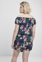 Ladies AOP Off Shoulder Short Jumpsuit