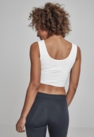 Ladies Side Stripe Cropped Zip Top