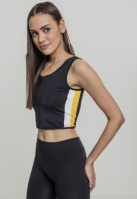 Ladies Side Stripe Cropped Zip Top