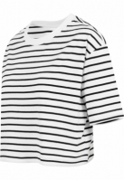 Ladies Short Striped Oversized Tee