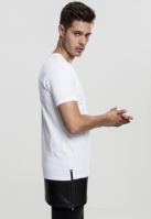 Long Zipped Synthetic Leather Bottom Tee