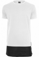 Long Zipped Synthetic Leather Bottom Tee