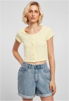 Ladies Cropped Button Up Rib Tee