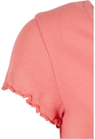 Ladies Cropped Button Up Rib Tee