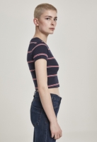 Ladies Yarn Dyed Skate Stripe Cropped Tee