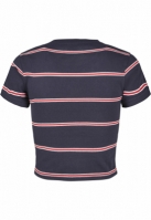 Ladies Yarn Dyed Skate Stripe Cropped Tee