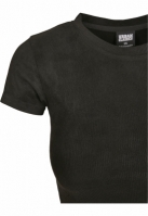 Ladies Cropped Peached Rib Tee