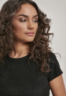 Ladies Cropped Peached Rib Tee