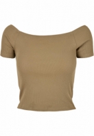 Ladies Off Shoulder Rib Tee