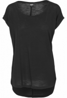 Ladies Long Back Shaped Slub Tee