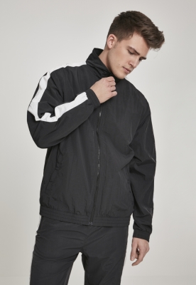 Striped Sleeve Crinkle Track Jacket
