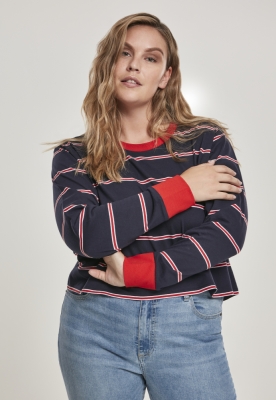 Ladies Short Yarn Dyed Skate Stripe LS