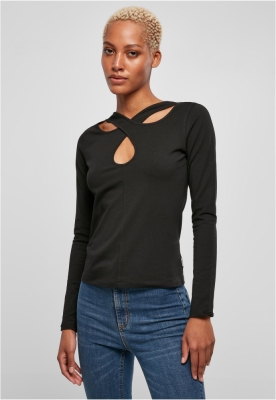Ladies Crossed Cut Out Longsleeve