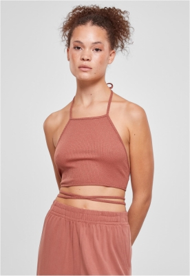 Ladies Rib Trapeze Cropped Top