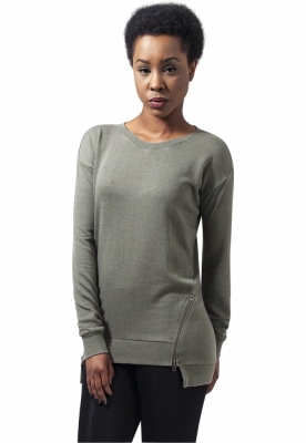 Ladies Burnout Front Zip Crew
