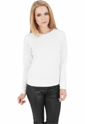 Ladies Stripe Quilt Raglan Crew