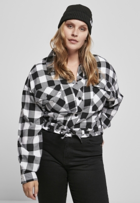 Ladies Short Oversized Check Shirt