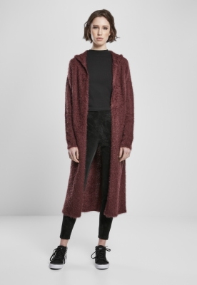 Ladies Hooded Feather Cardigan