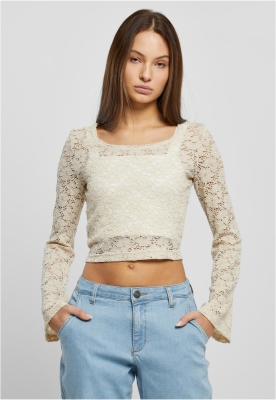 Ladies Cropped Lace Longsleeve