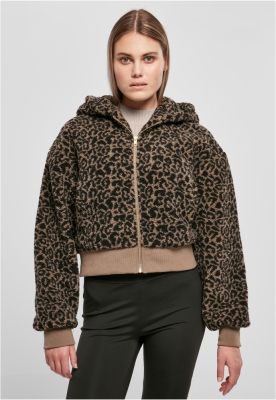 Ladies Short Oversized AOP Sherpa Jacket