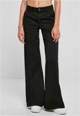 Ladies High Waist Wide Leg Chino Pants