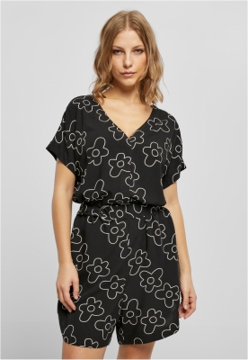 Ladies Short Viscose Belt Jumpsuit