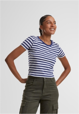 Ladies Short Striped Tee