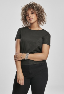 Ladies Stretch Pattern Cropped Tee