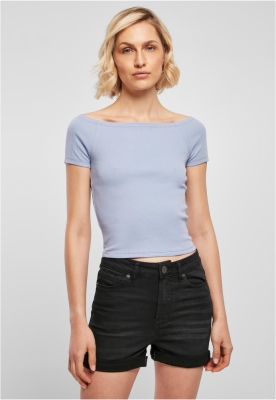 Ladies Off Shoulder Rib Tee