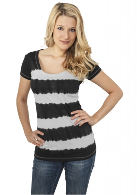 Ladies Dip Dye Stripe Tee