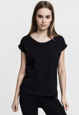 Ladies Long Back Shaped Slub Tee